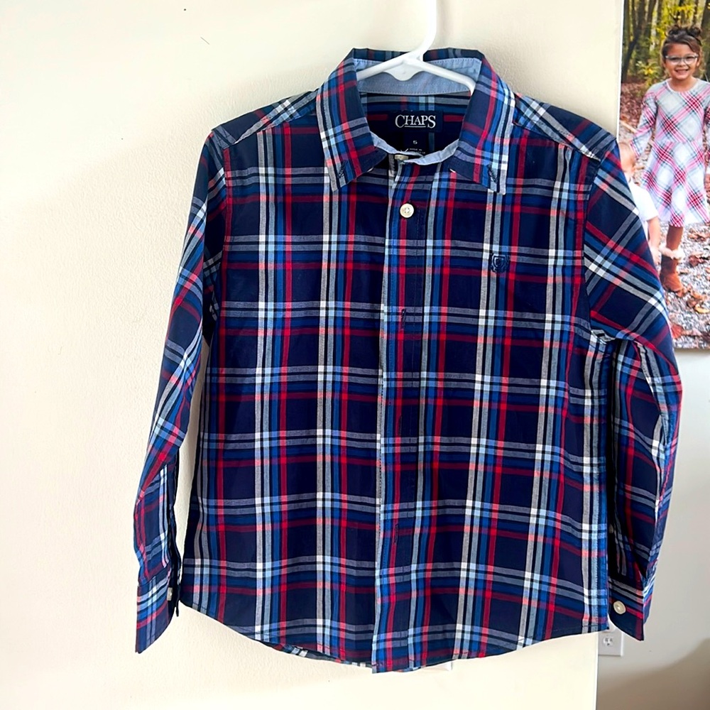chaps button up collared dress shirt